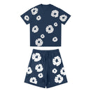 Conjunto Denim Tears Camiseta/ Shorts - Azul Navy